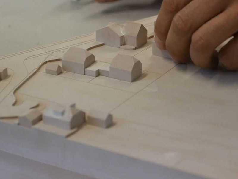 Das Gipsmodell für den Wettbewerb&nbsp;Sporthalle