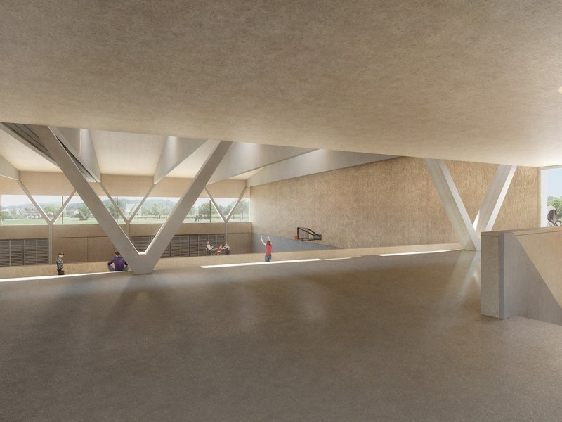 Die Architektin beschreibt das Sporthallenprojekt